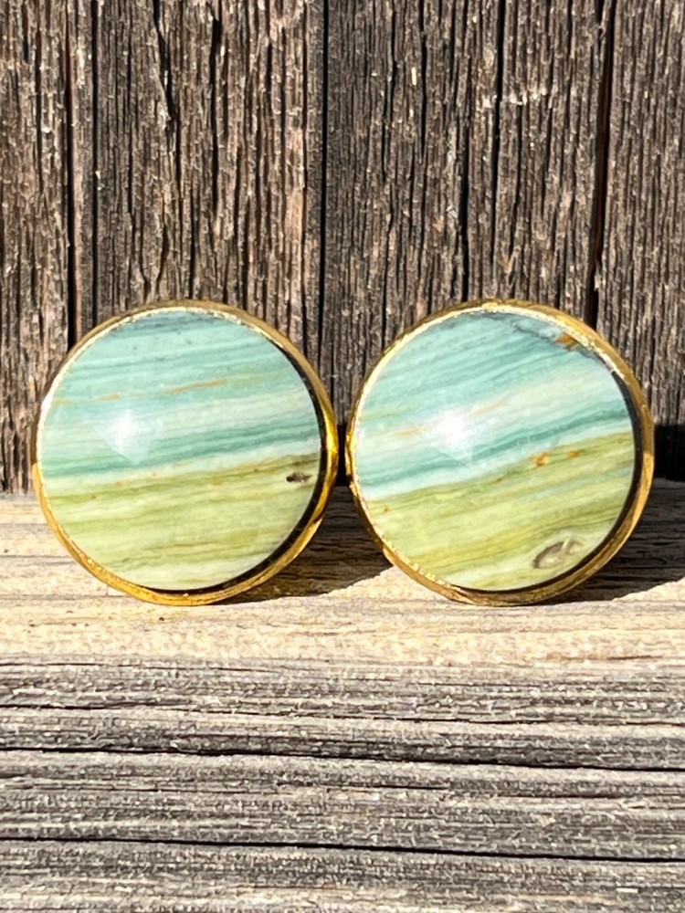 Gary Green Jasper Gold Cufflinks