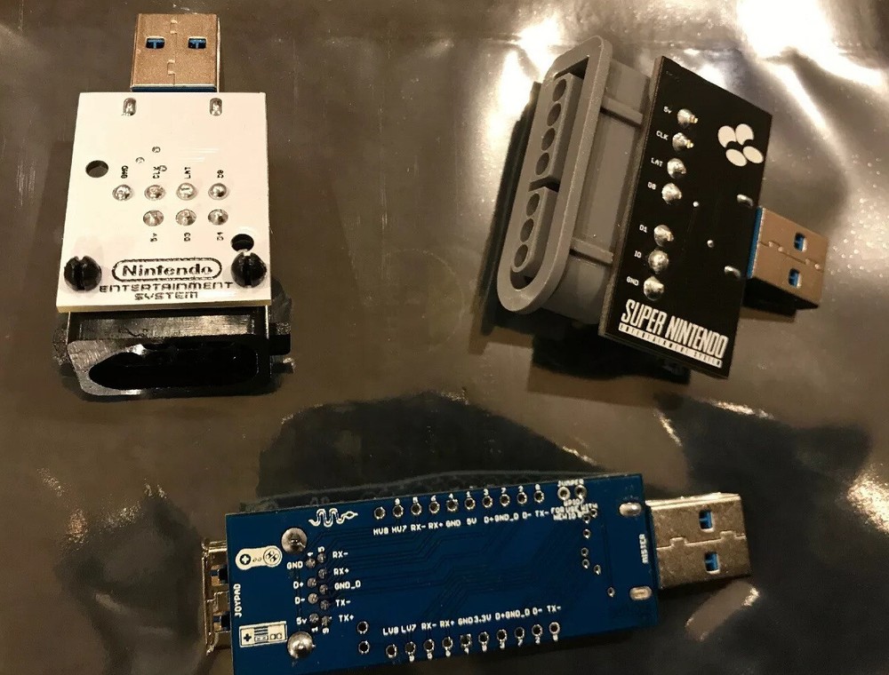 Mister FPGA SNAC USB For SNES & NES Controllers. Now includes Left angle USB ext