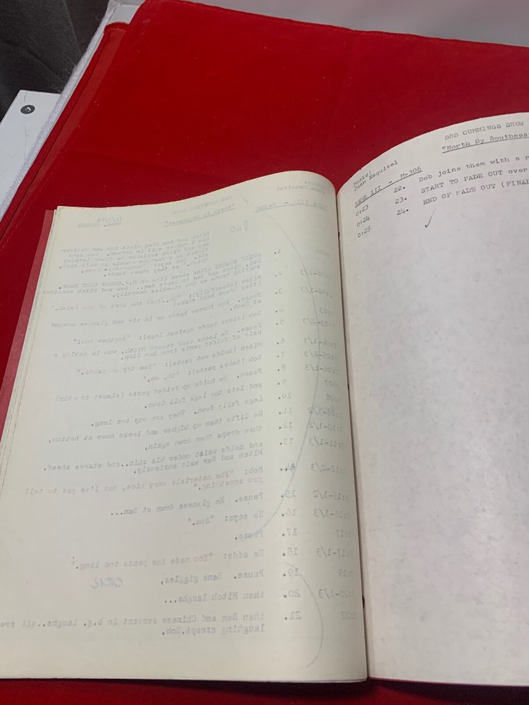 BOB CUMMINGS SHOW AUTHENTIC EPISODE SCRIPT "NORTH BY SOUTHWEST"