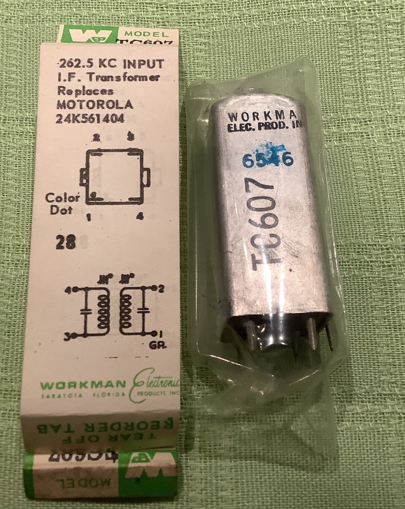 Workman TC607 262.5kc Input IF Transf. Motorola 24K561404