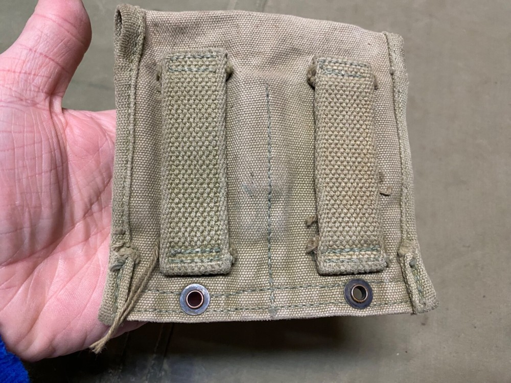 ORIGINAL WWII US ARMY M1 CARBINE RIFLE BELT AMMO POUCH-OD#3, KHAKI