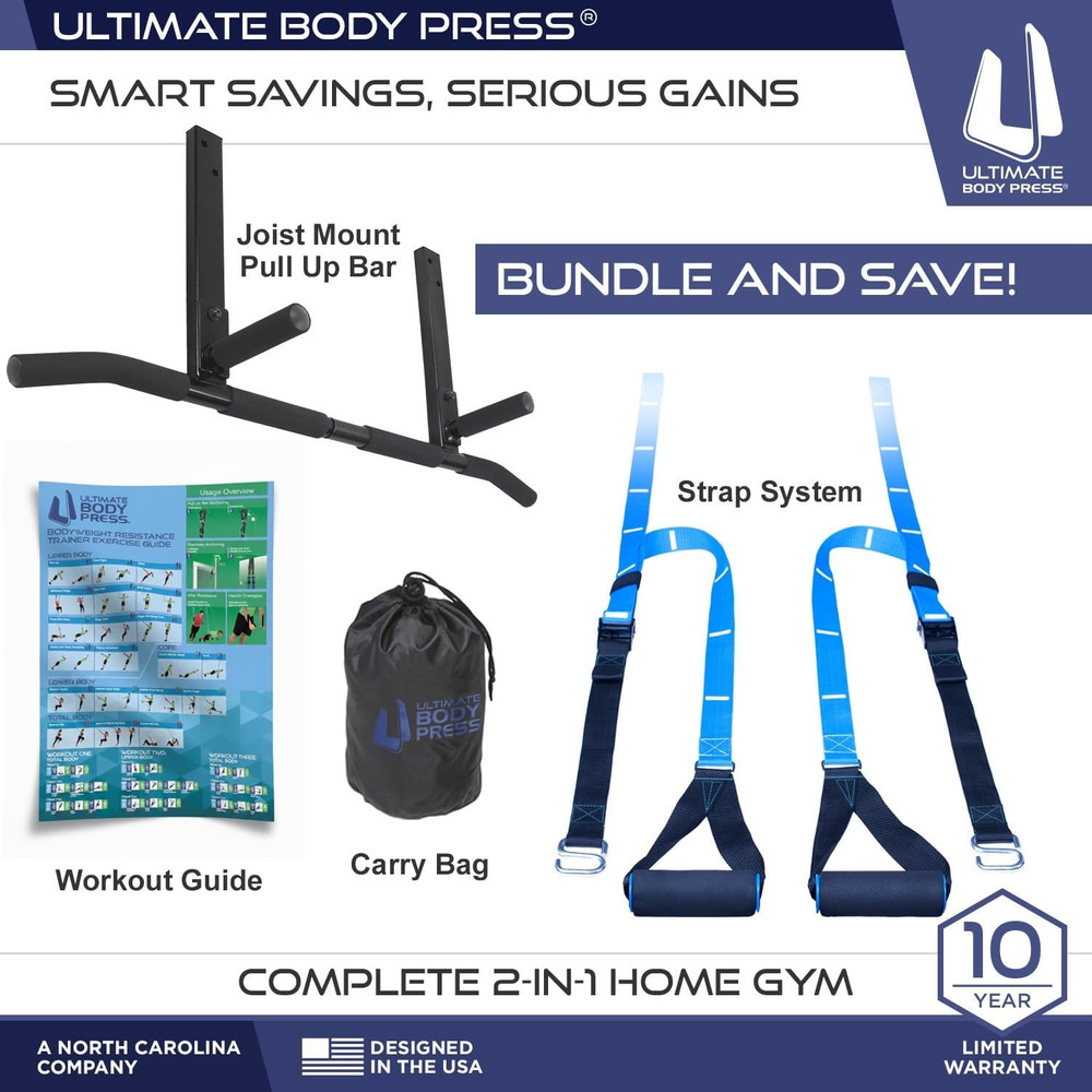 Joist Mount Pull up Bar with Extra Hardware and Mounting Template for Easy Insta