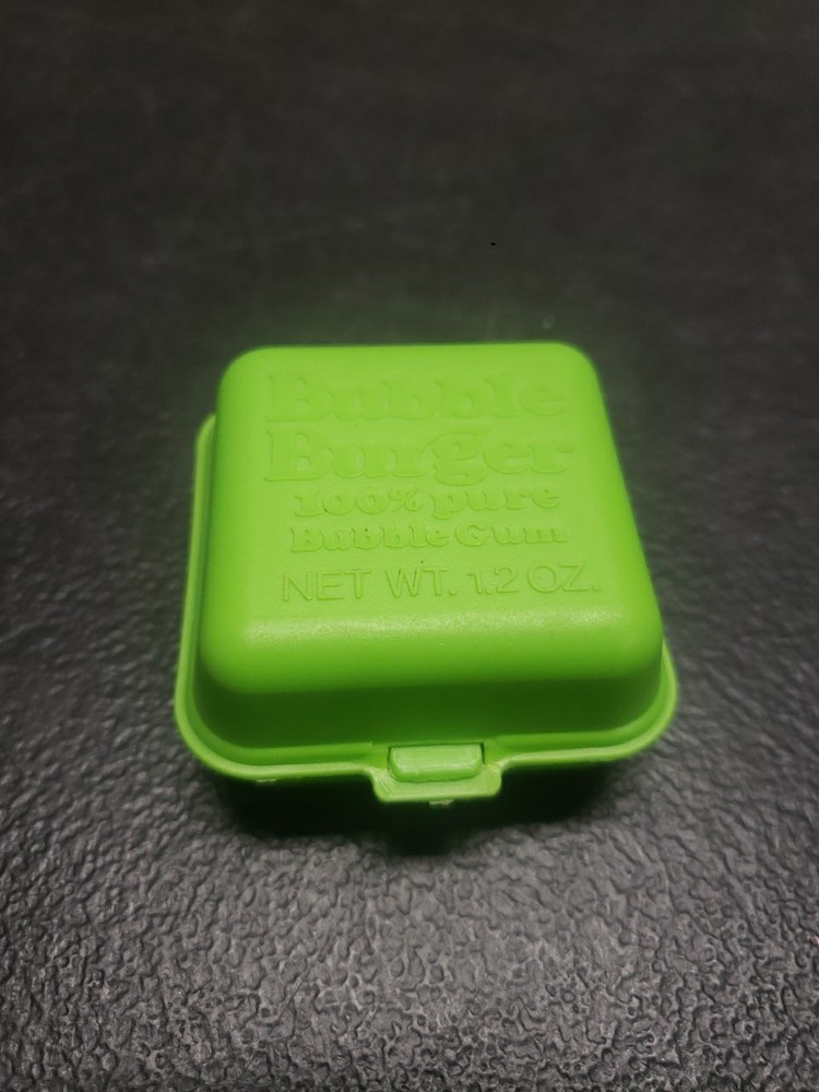 Vintage BUBBLE BURGER Fleer Bubble Gum green Container
