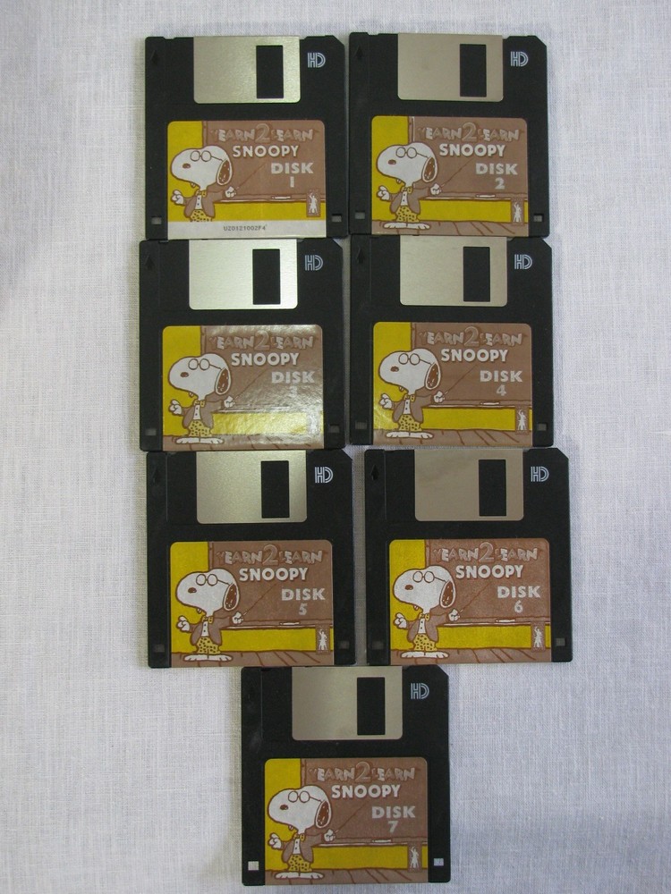 Image Smith Yearn2Learn Snoopy 5 Fun Learning Activities, 7 Disks/Box ONLY, 1993