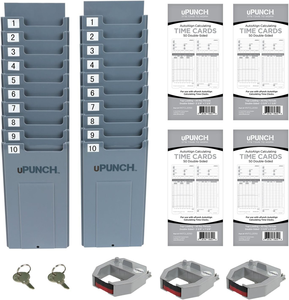 HN4500 Advanced Calculating Time Clock Bundle for Small Business: Complete Emplo