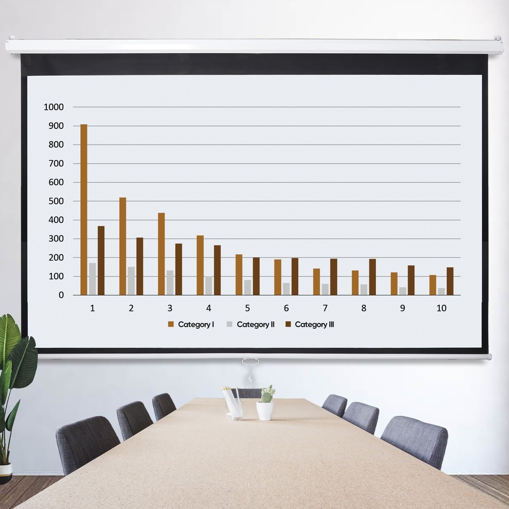 Projection Screen Manual Pull Dow 16:9 HD Wall & Ceiling Mounted for Home 80"