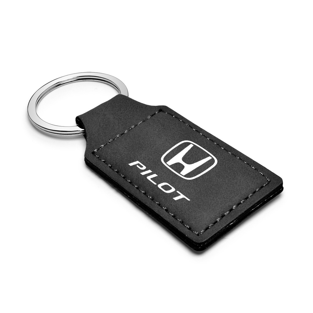 Honda Pilot Rectangular Black Leather Key Chain