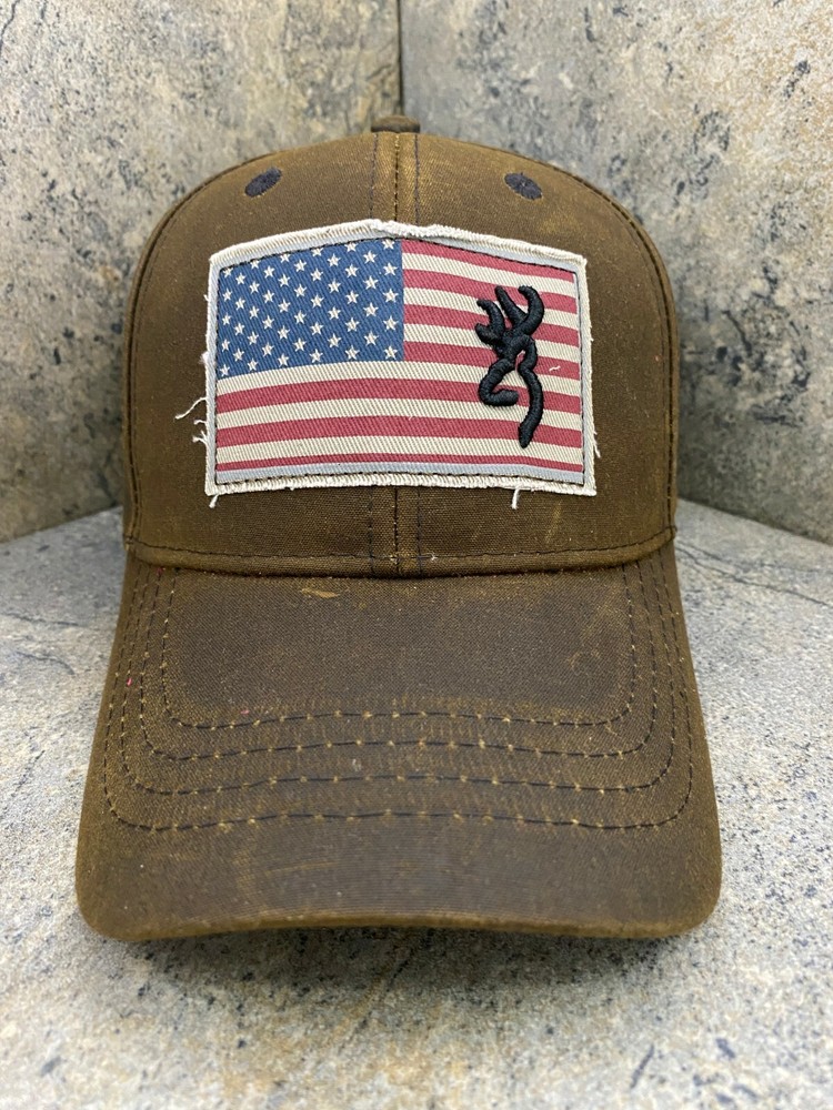 Browning Liberty Wax Baseball Cap 308776881 Brown Hook & Loop Closure