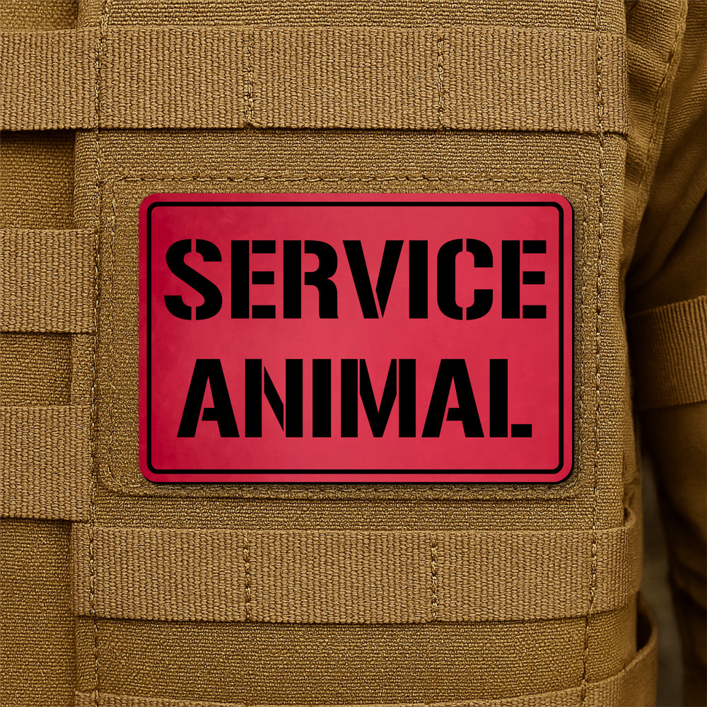 Service Animal ID Patch 2x3 Hook Loop Laser Engraved K9 Harness Morale Patch