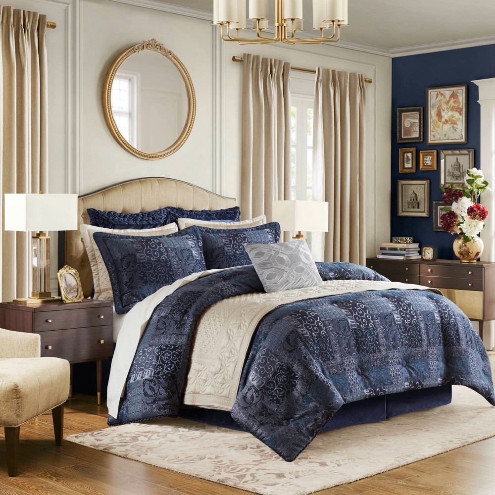 Gabrielle Navy 4 Piece Comforter Set