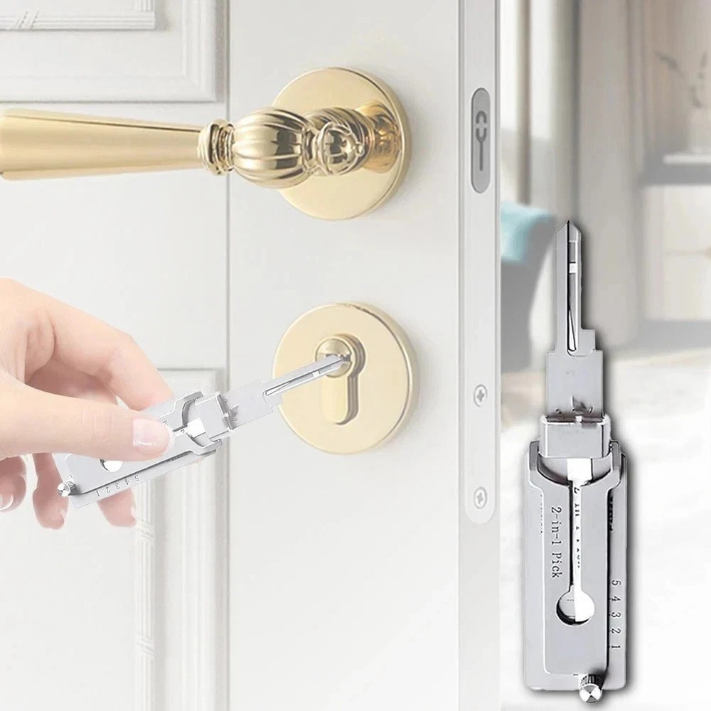 Key Decoder 2 In 1 Portable Lock Picking Set Hook And Pickup Tool Kit Ergonomic