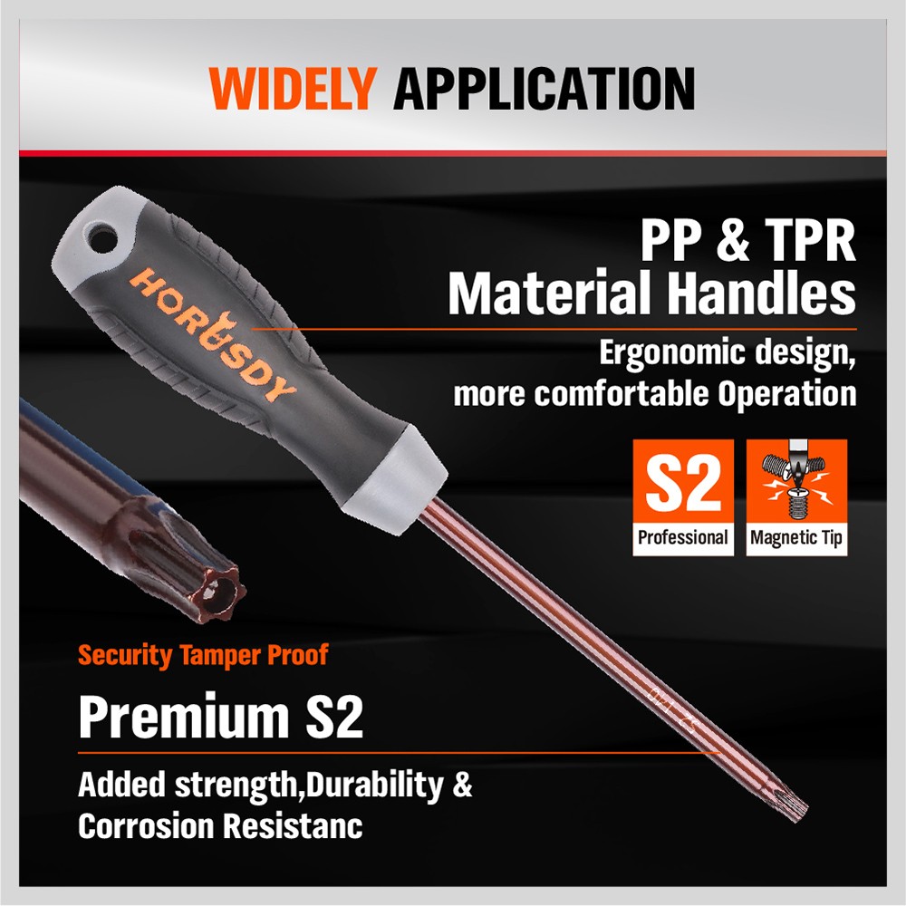 HORUSDY 12Pcs Magnetic Torx Screwdriver Set S2 T6-T40 Star Security Tamper Proof