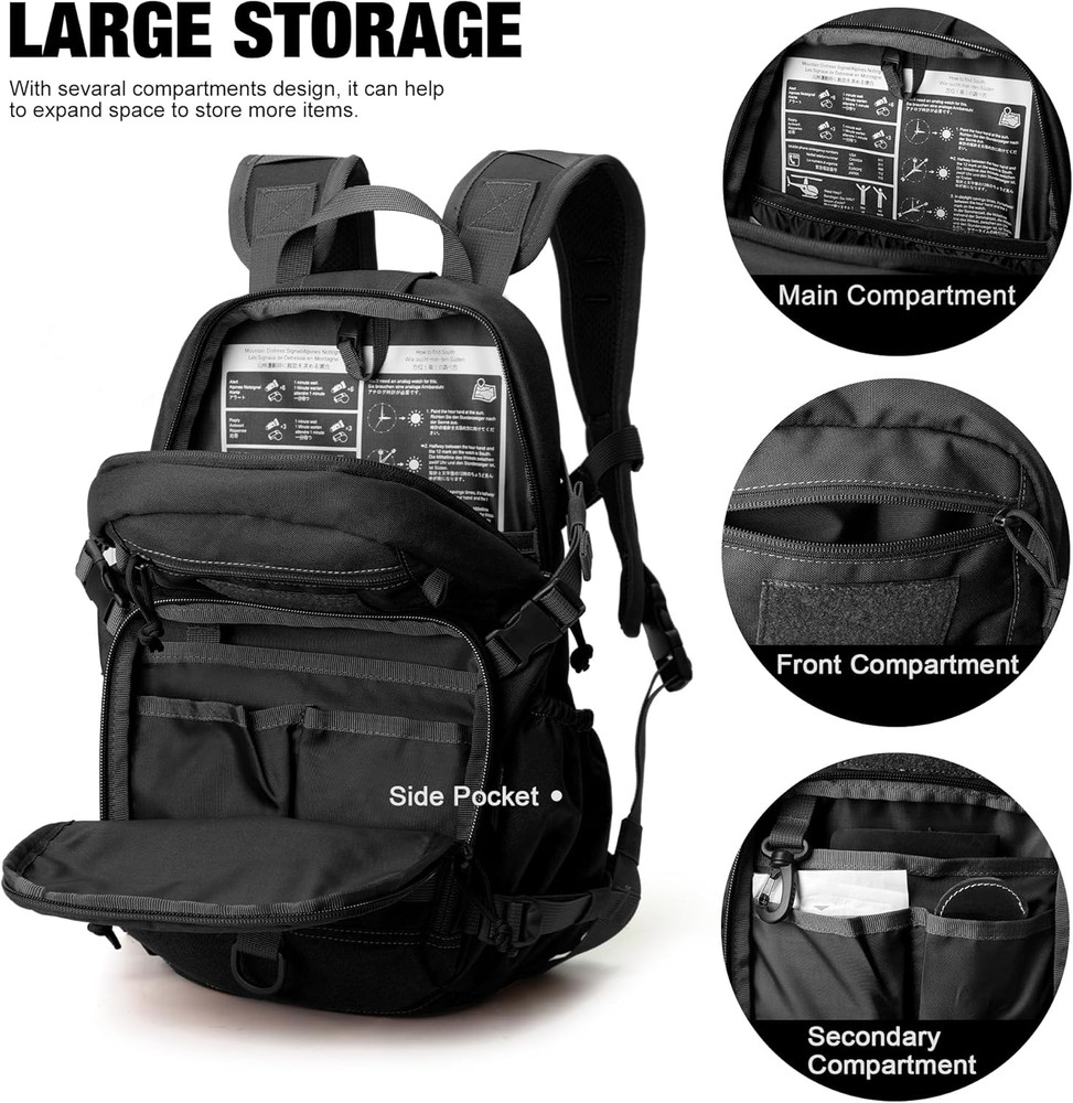 Small Tactical Backpack,Molle Hiking Backpack for Backpacking,Cycling and Biking