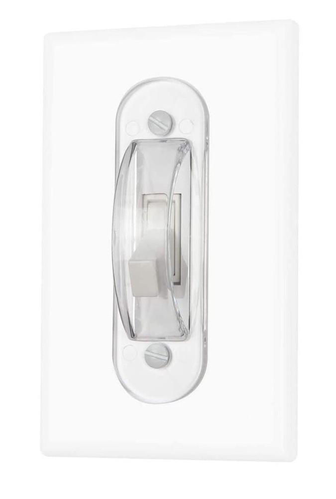 Clear Switch Plate Cover Guard Keep Light Switch ON Off protects your lights 2PK