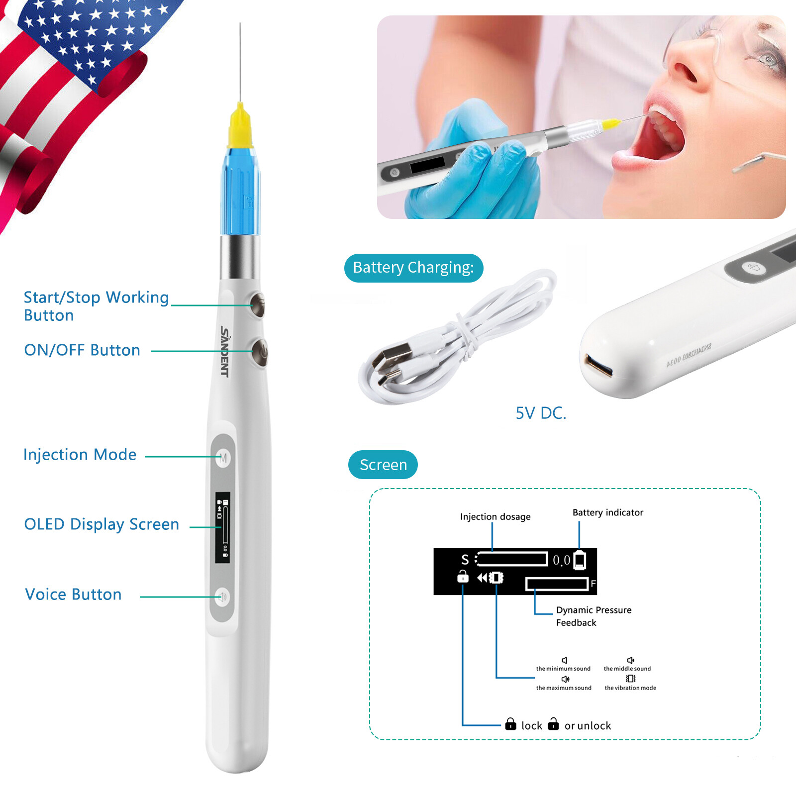 USA Dental Painless Oral Local Anesthesia Device Anestesia Pen