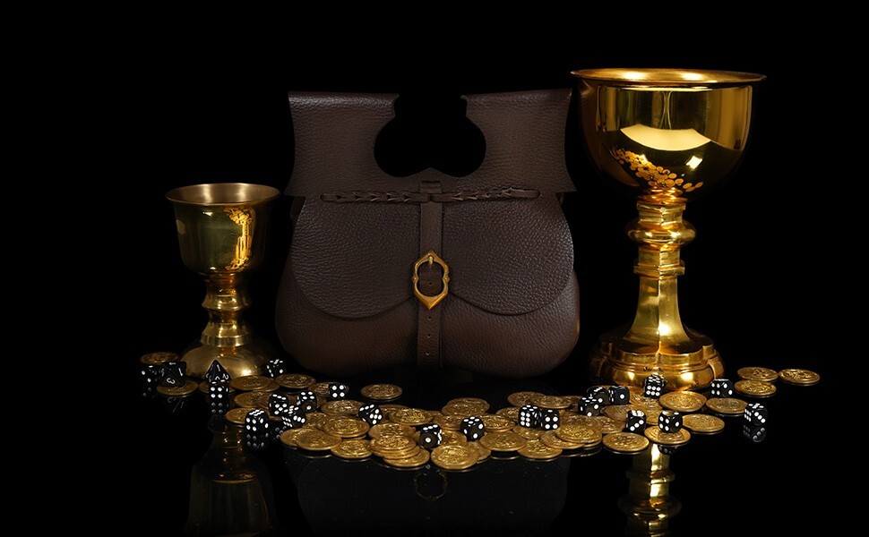 Medieval Leather Belt Bag Pouch Renaissance Cosplay Waist Bag Buckle Purse Brown