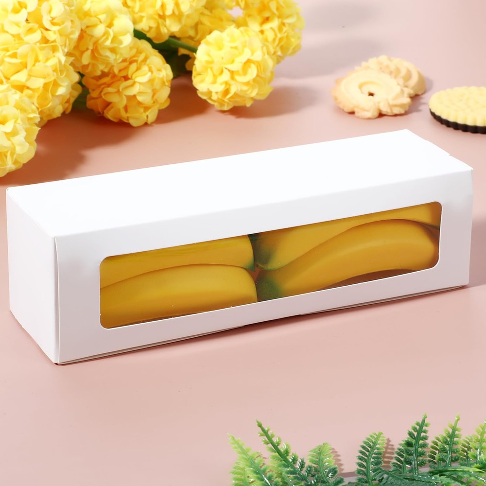 60 PCS Macaron Boxes with Clear Window Bakery Packaging Container
