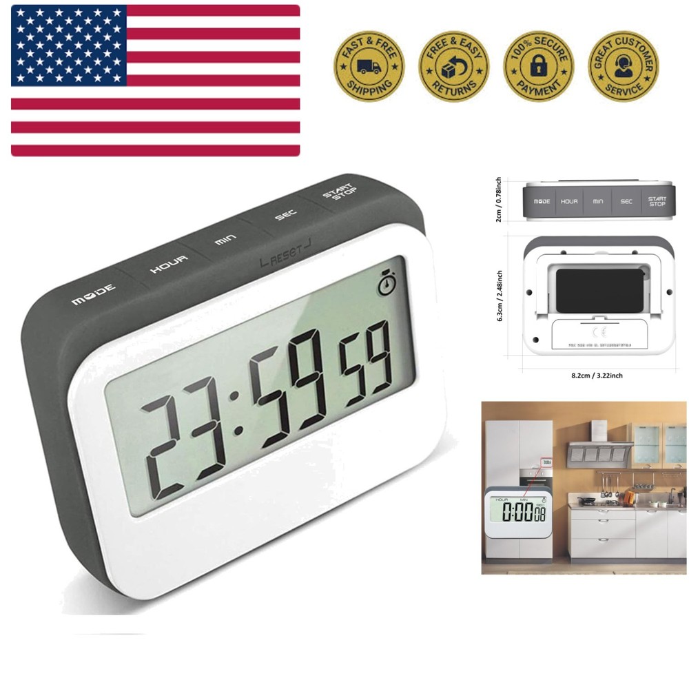 Versatile Digital Timer Alarm Clock - 3 Modes with Magnetic & Stand Features
