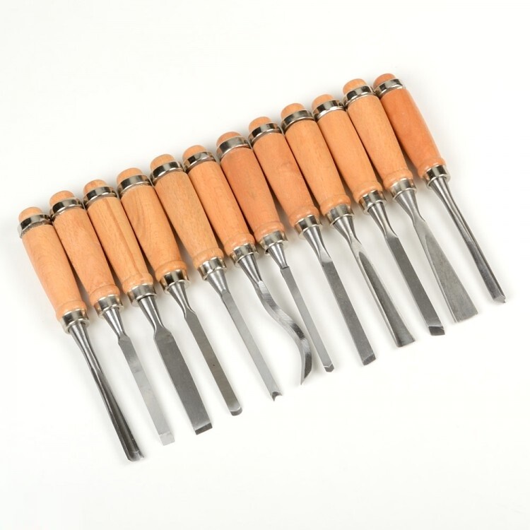 Wood Carving / Turning Hand Chisel Set Professional Woodworking Gouges Steel