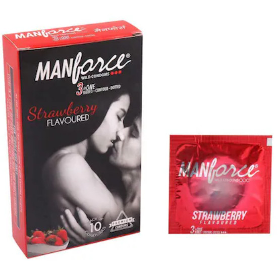 Manforce Strawberry Flavoured Condoms 10pcs