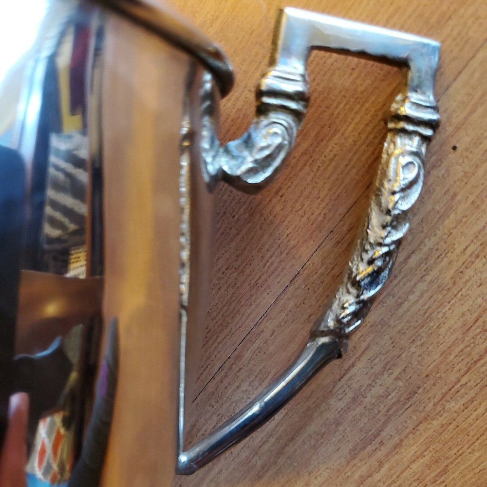 2 Silver Plated Decorative Tea Cup Holder E.P. Brass 4.75"