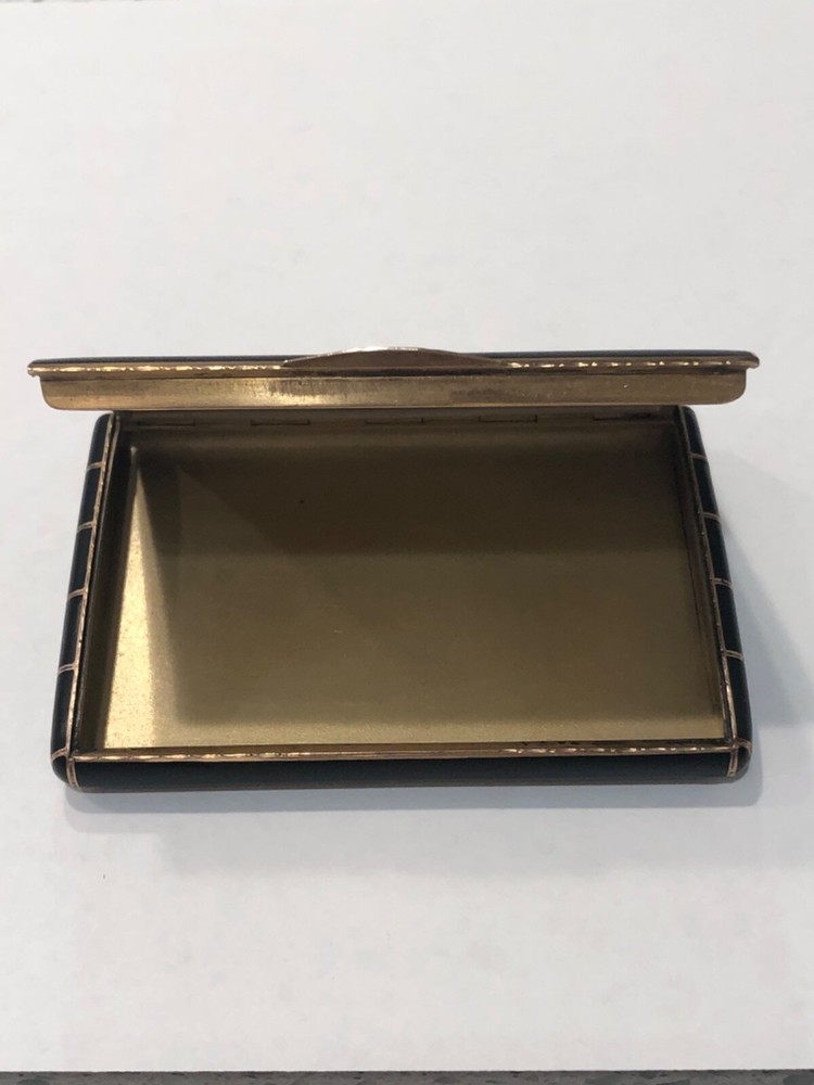 A Russian Black Enameled Silver Cigarette Case