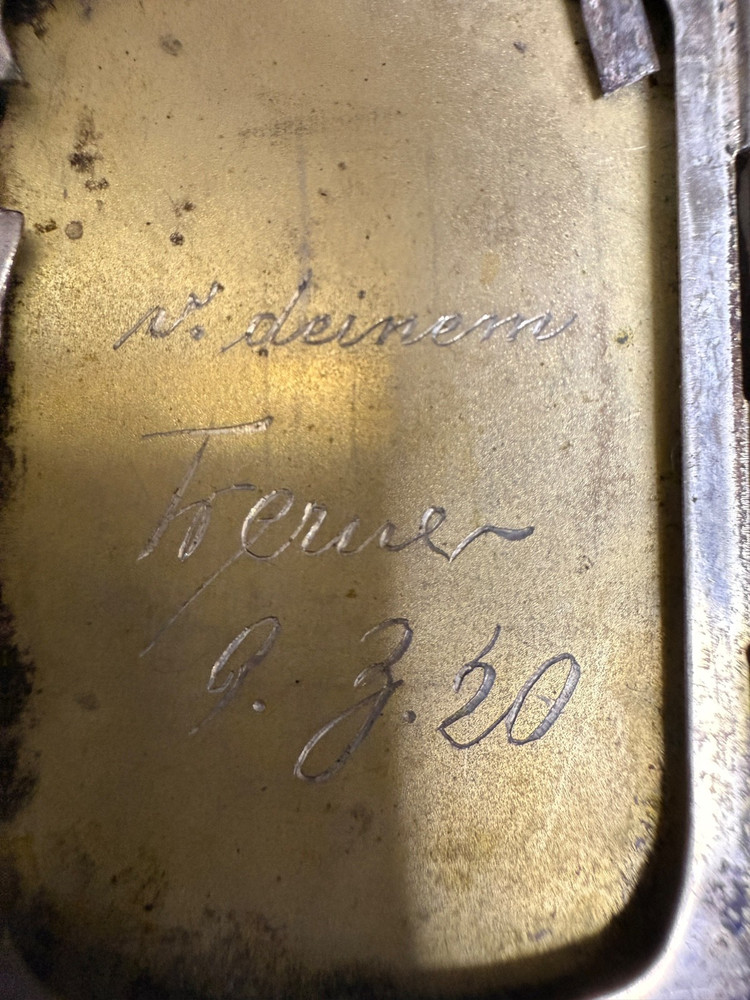 1930 Engraved Silver Cigarette Case 1.8 Troy Oz Art Deco Engine Turned Monogram