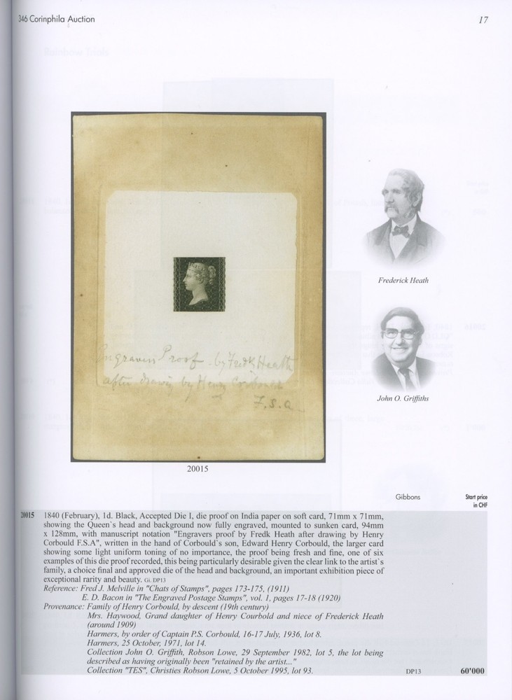 Great Britain 1840-1841 Penny Blacks Specialized Auction Catalog Corinphila 2024