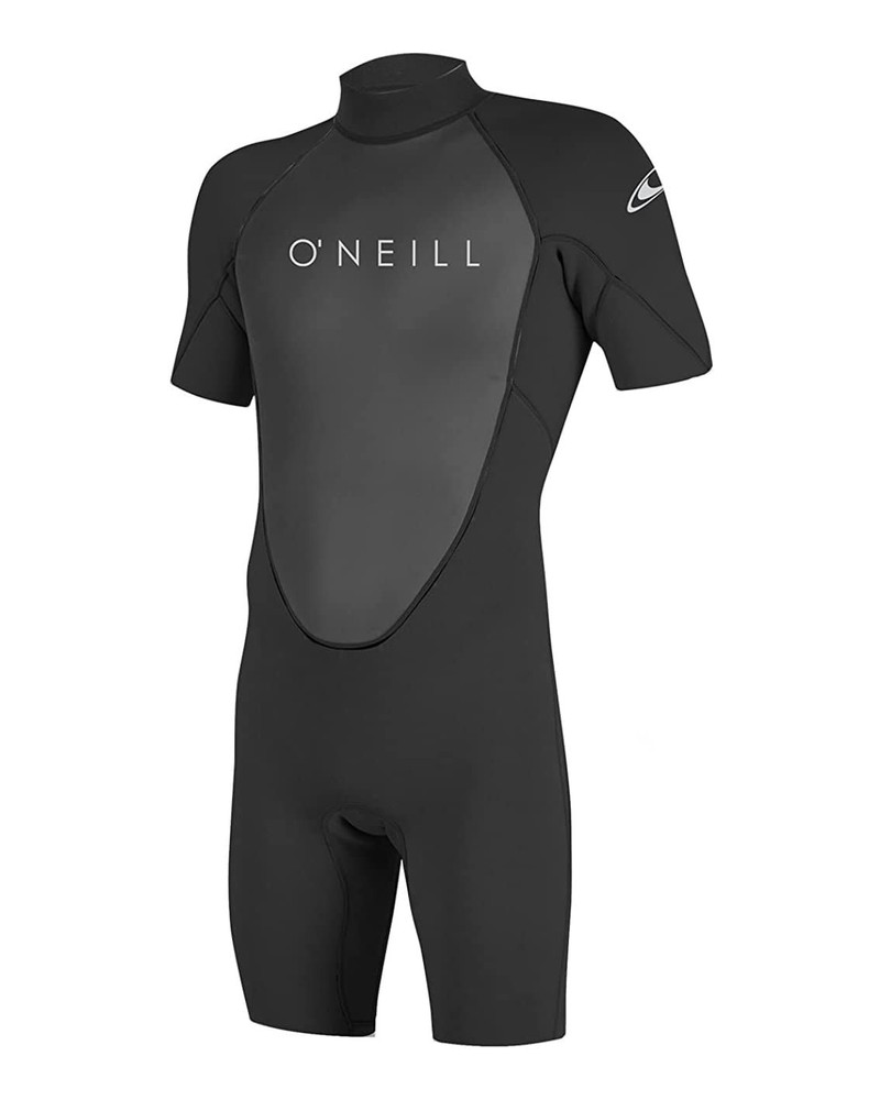 Men's 2mm Back Zip Short Sleeve Spring Wetsuit  Black, Size Medium