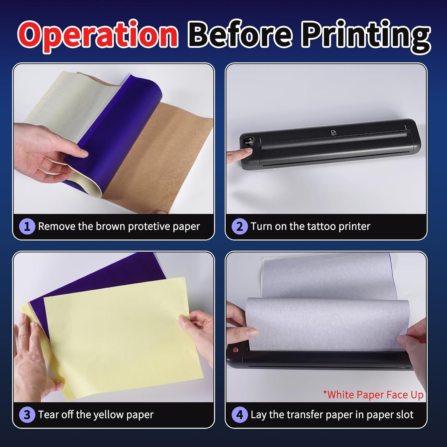 Bluetooth Tattoo Stencil Printer Thermal Transfer Machine Copier for A4 Paper PC