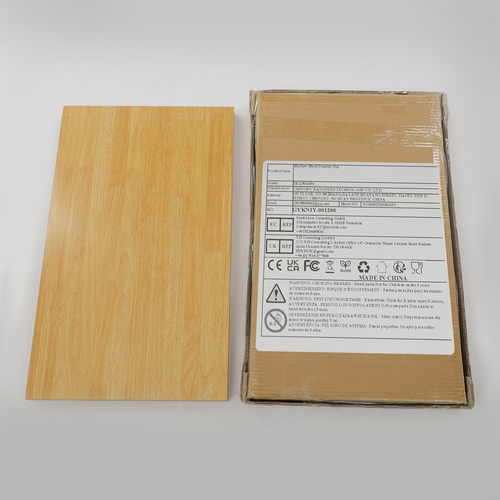 Wood Color 75x45x3.5cm Adjustable Workbenches Tabletop Rectangular Countertop