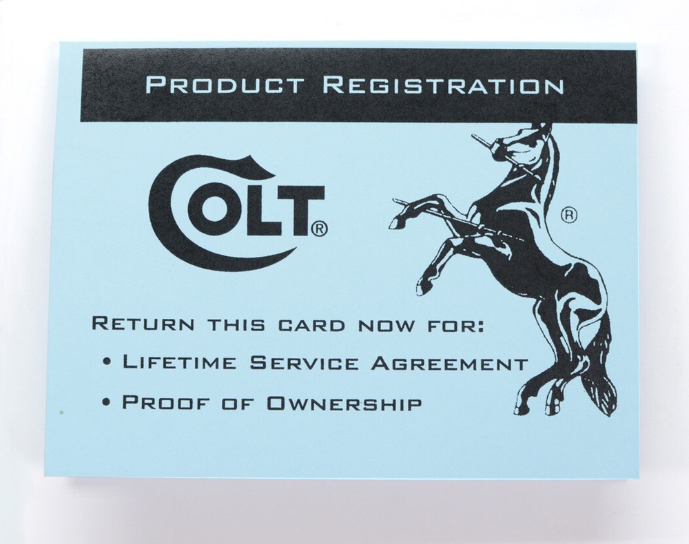 Colt Python Factory Paperwork Packet. 2003 Manual
