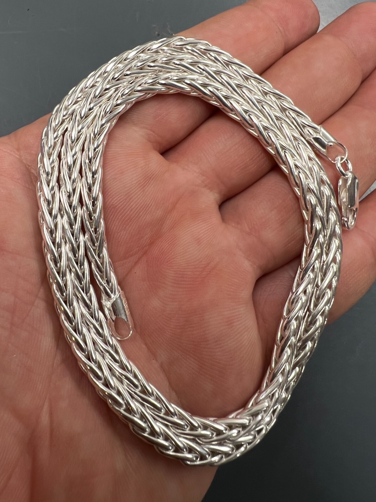 Real Solid 925 Sterling Silver Spiga Rope Wheat Chain Necklace 2-5mm 16-30"