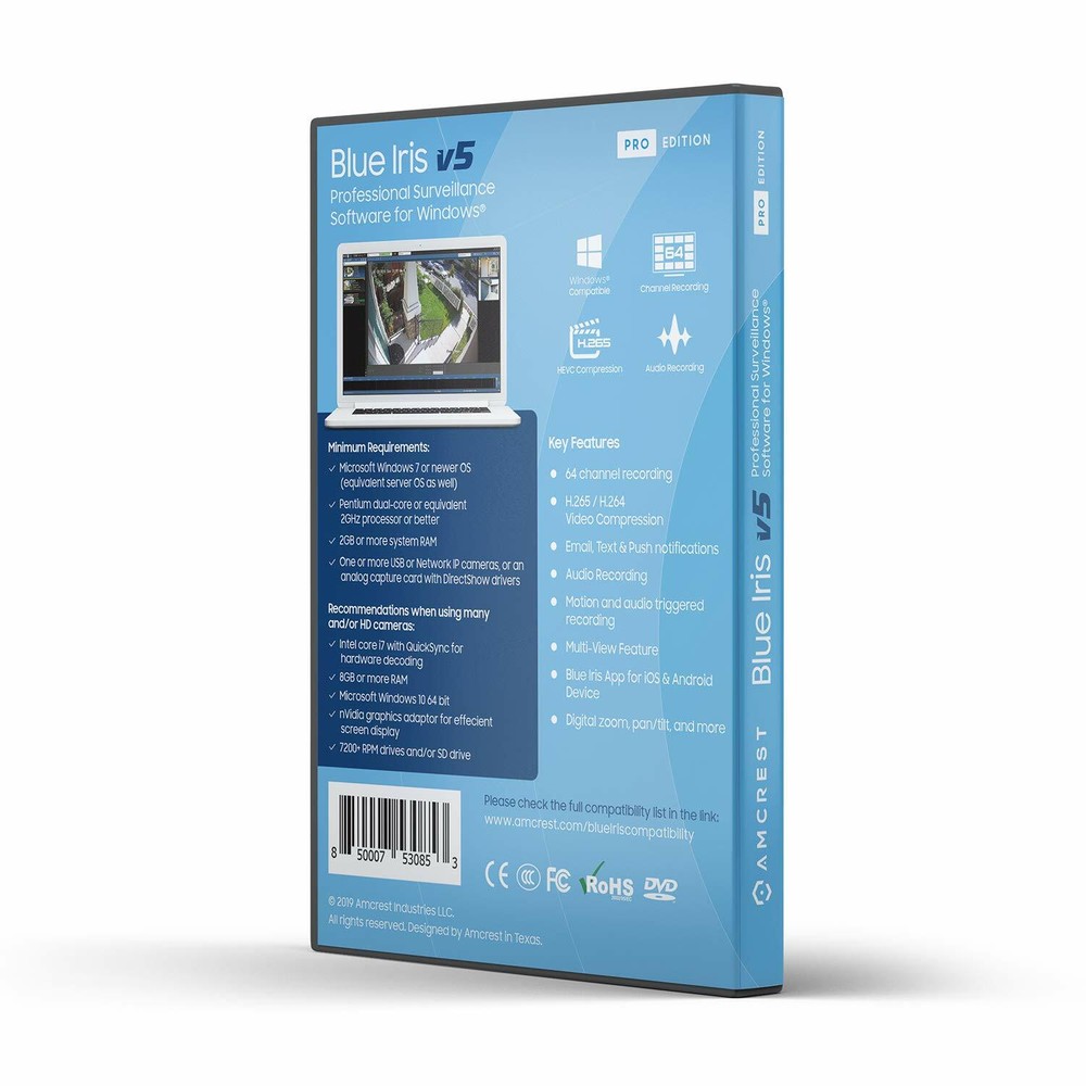 Amcrest Blue Iris Professional Version 5 - Supports Many IP Camera Brands