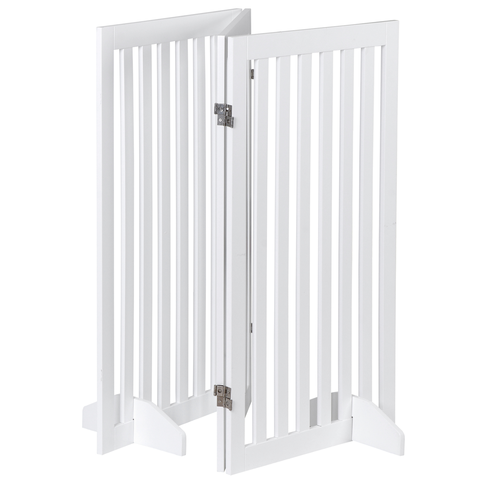 36'' H Foldable Pet Dog Gate Freestanding Dog Carrier for Doorway Indoor White