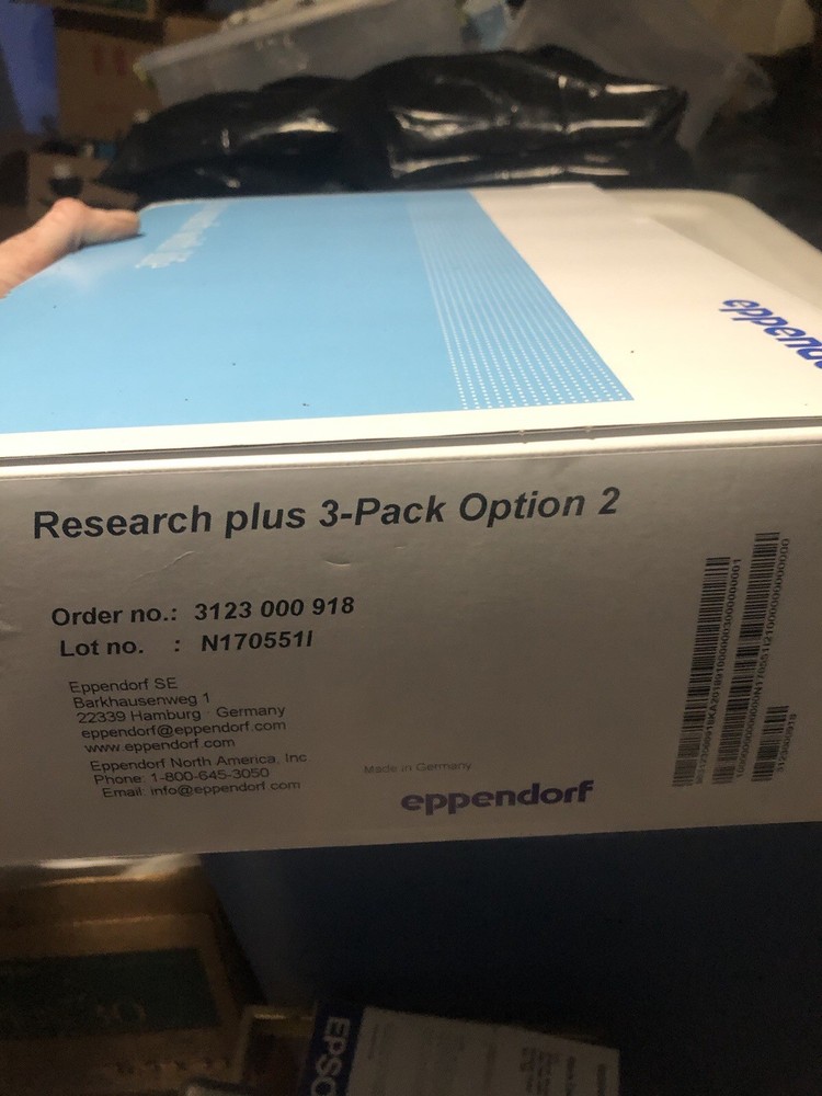 Eppendorf Research Plus 3-pack Option 2. New With Everything Needed Plus Extra:)