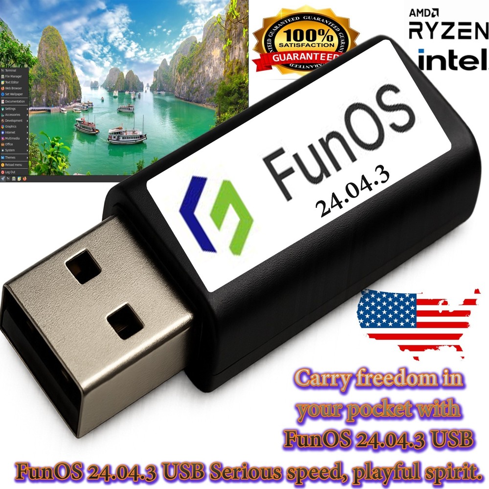 FunOS 2026 • Fast, Modern & Lightweight Linux • USB Installer + Live Mode Fast