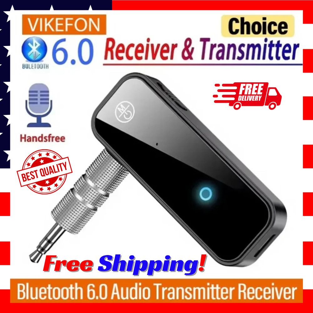 USB Wireless Bluetooth 5.0 Transmitter Receiver 2in1 Audio Adapter 3.5mm Aux Car