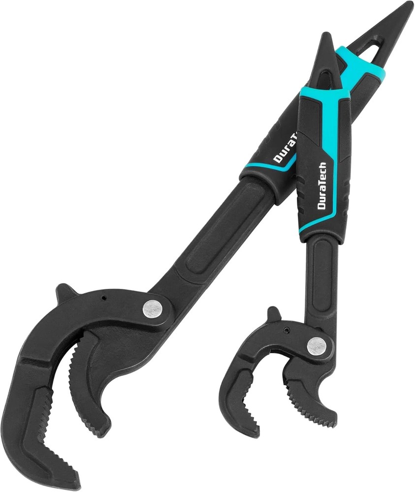 DURATECH Multi-function Adjustable Pipe Wrench Set, 2-Piece, Quick Self-Adjustin