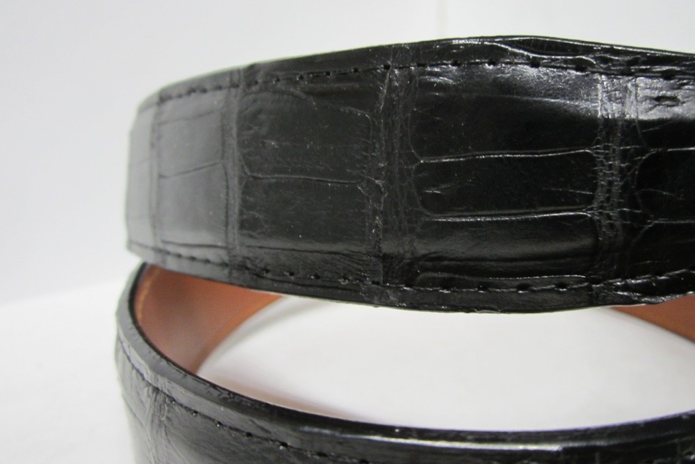 GENUINE ALLIGATOR BELTS, BLACK