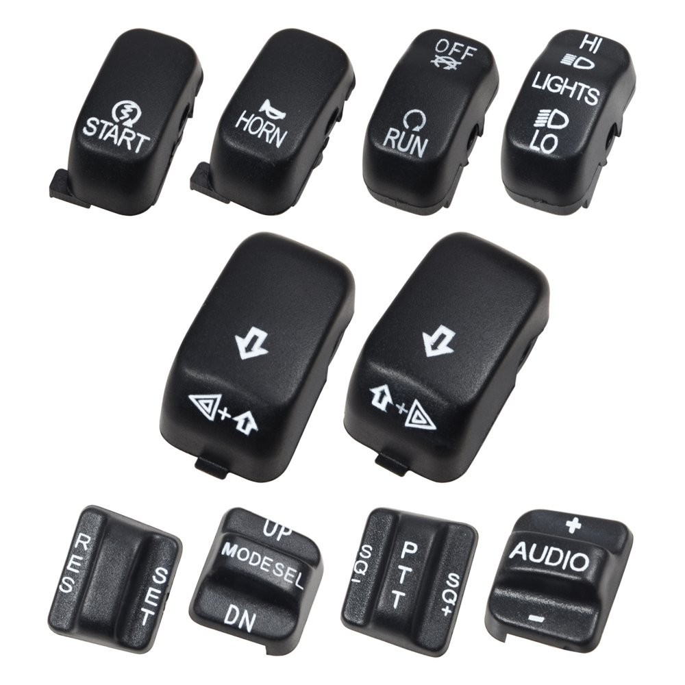 10 Pcs Black Hand Control Switch Housing Caps for Harley Davidson Models