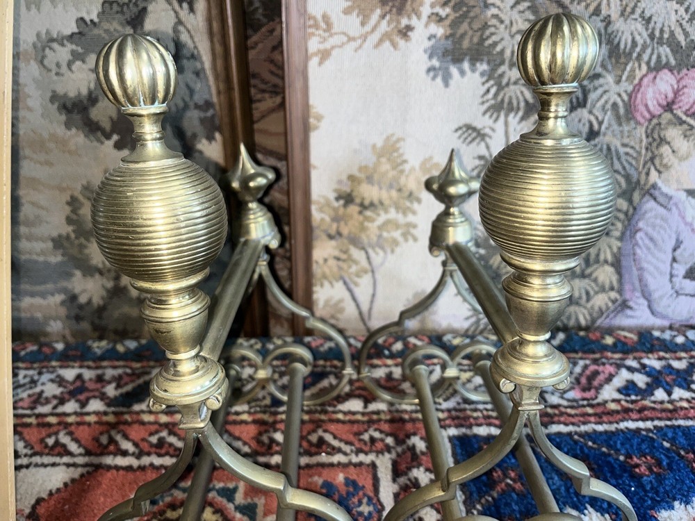 Solid Brass Vintage Andirons i