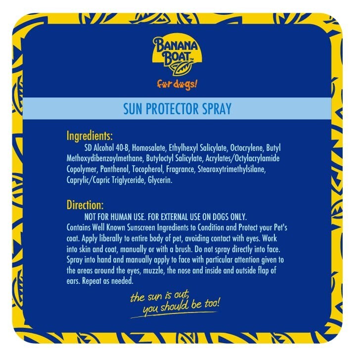 Banana Boat For Dogs Sun Protector Spray UVA UVB Water Resistant 5.5oz Exp 01/26