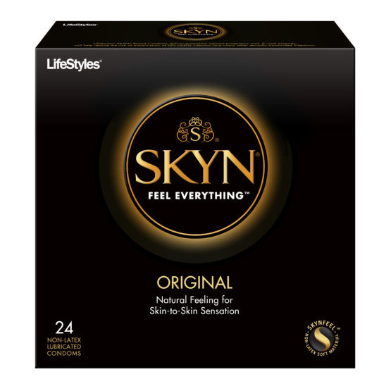 SKYN Original NON-LATEX Lubricated Thin Condoms + Brass Pocket Case