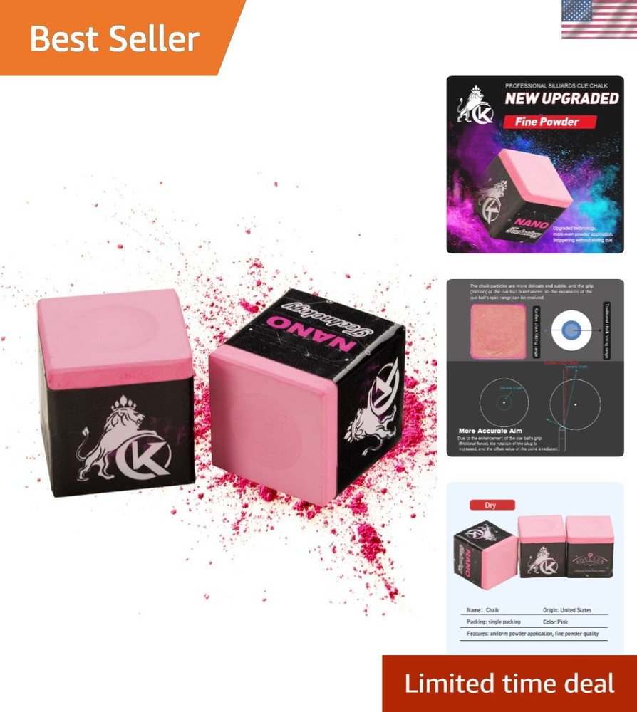 Durable Billiards Chalk with Nano Technology - Reduced Miscue for Precise Shots