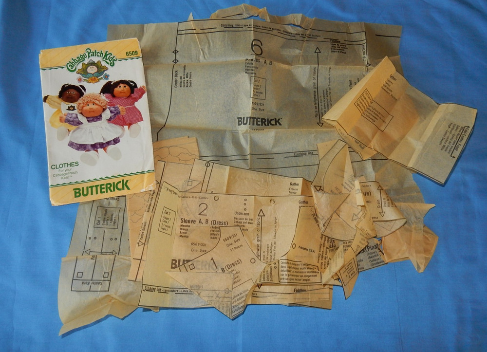 Vintage Cabbage Patch Clothes Butterick Patterns Preemie & 16" Doll PLEASE READ