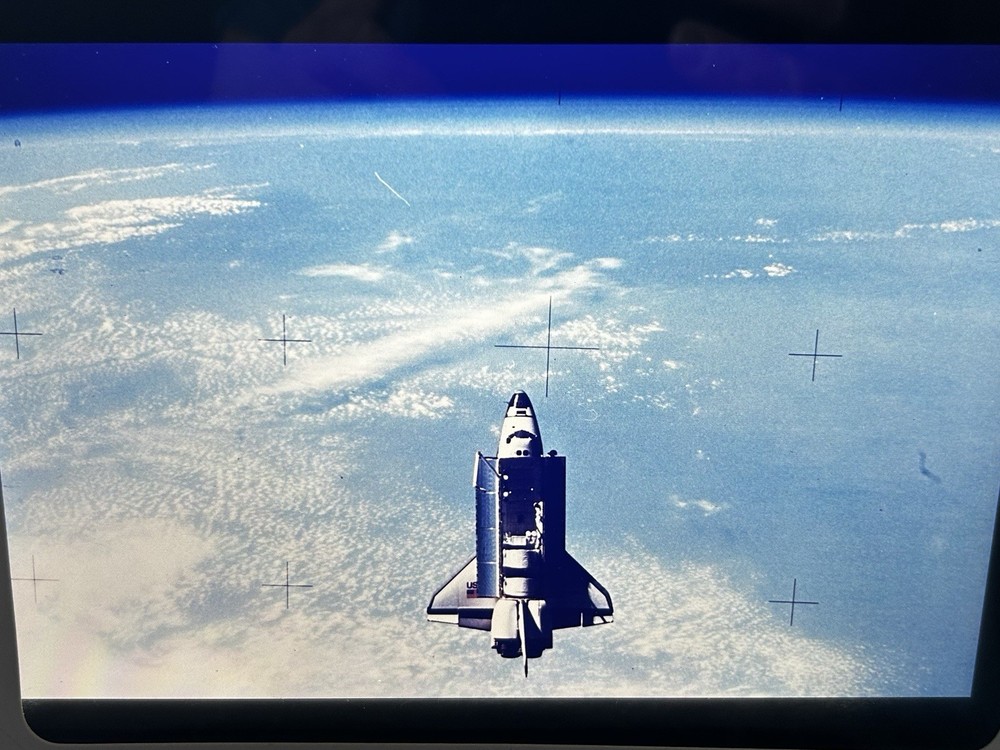 1983 NASA KSC Shuttle Challenger STS-7 Orbits Earth Presentation Transparency