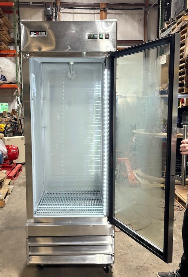 U-STAR USFZ-1D-G 29" Stainless Steel One Section Glass Door Reach-In Freezer