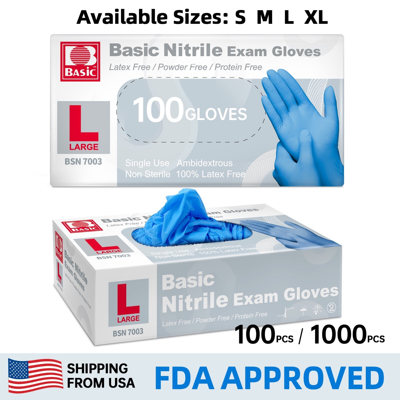 Blue Nitrile Medical Gloves Powder Free Latex Free Food Grade Disposable Glove