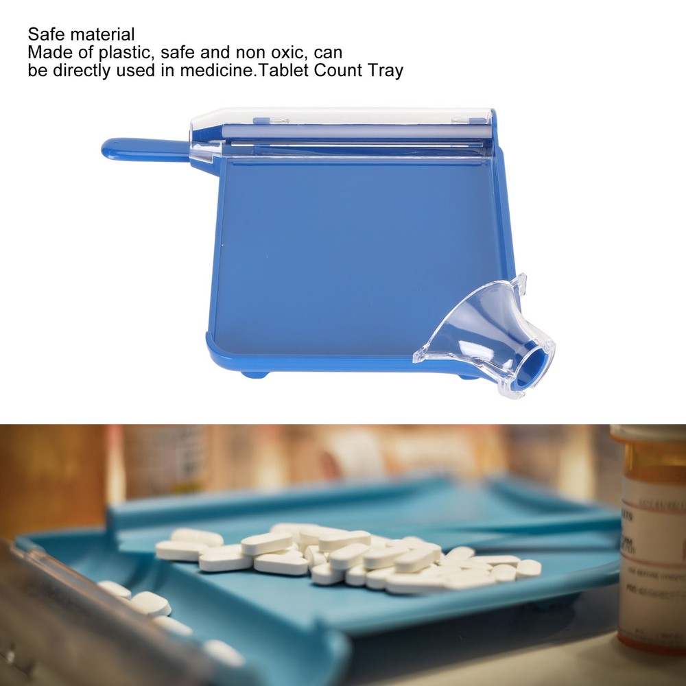 Blue Tablet Count Tray with Spatula Plastic Right Hand Capsule Counting Tray WT